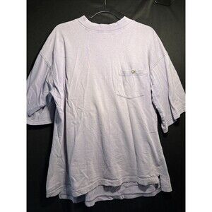 Vintage At Ease Tshirt Adult 2X Periwinkle Button Front Pocket Wide Collar